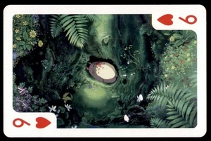 1988 Nibariki-G Ensky Poker Card My Neighbor Totoro Japanese #9 OF HEARTS - Picture 1 of 2