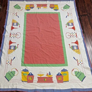 Cafe do Brasil Tablecloth Colorful Cotton Made in Italy Coffee Culture 62x50" - Picture 1 of 15
