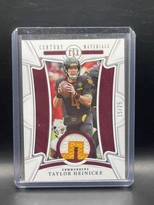 2022 Panini National Treasures Century Materials Taylor Heinicke Patch 15/25 - Picture 1 of 2