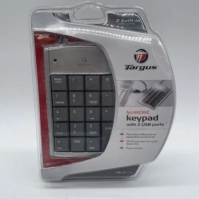 Targus Numeric Keypad with 2 USB ports for PC New/Sealed - Image 1 of 4