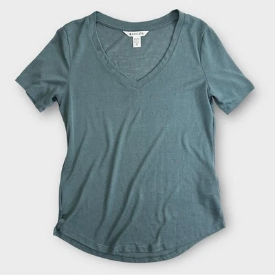 Camiseta Athleta Breezy Scoop Cuello en V en Verde Oxidado Talla XS Manga Corta Relajada Foto 1 de 4