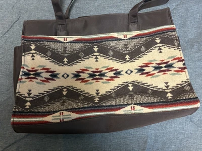 Pendleton Wood; Zip Tote 15 X 10 Aztec Design - Image 1 of 4