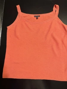 Camiseta sin mangas y suéter coral grande Eileen Fisher 100 % hilo italiano - Imagen 1 de 5