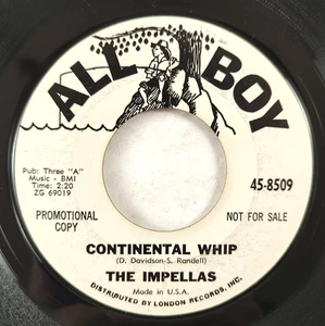 The Impellas – Continental Whip ~ '65 Texas R&B R&R Instro 45 All Boy Promo - Picture 1 of 4