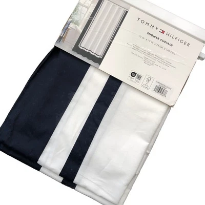 Nuevo Tommy Náutico Azul Náutico Colegio Shabby Chic Tela Cortina de Ducha Foto 1 de 4