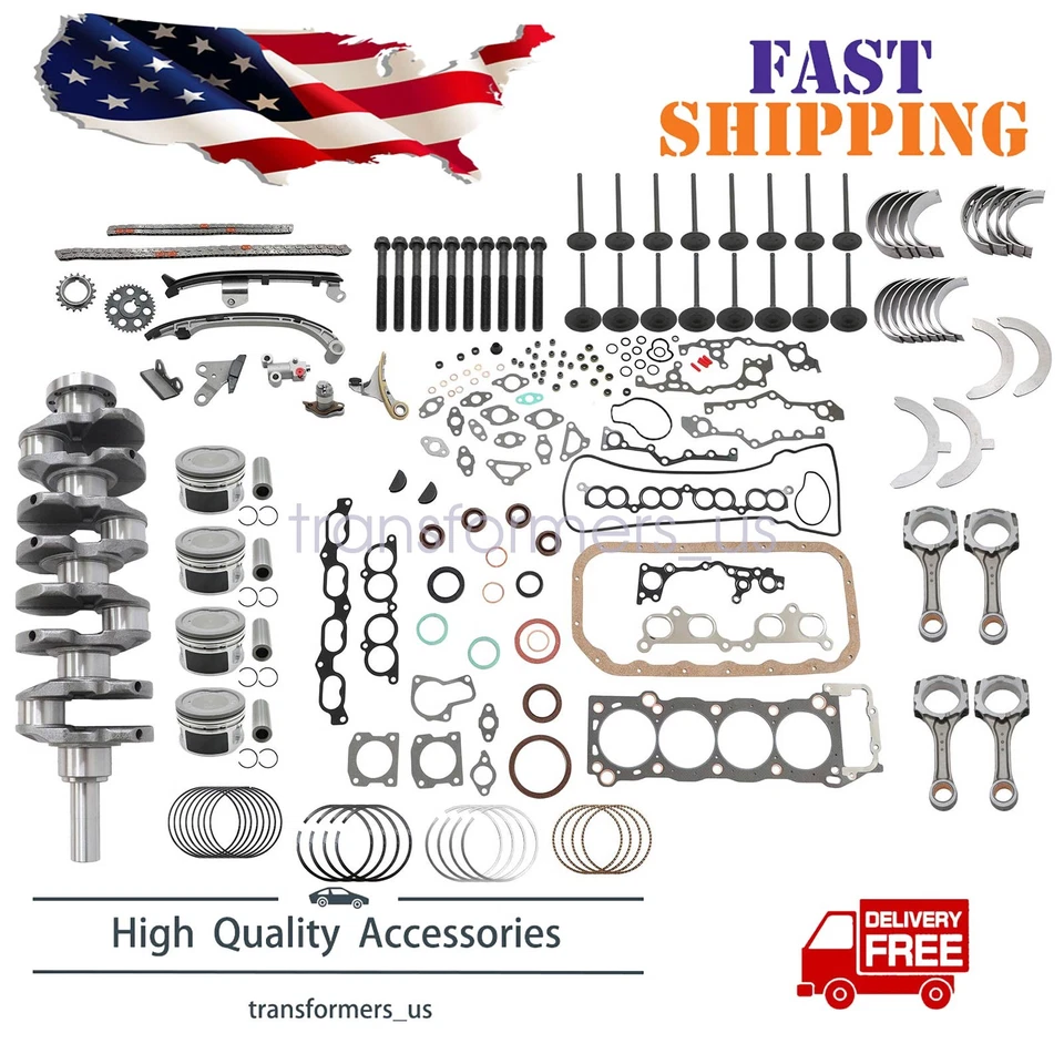 3RZFE Engine Rebuild Overhaul Kit-Crankshaft Rods For 1994-04 Toyota Tacoma 2.7L - Image 1 of 4