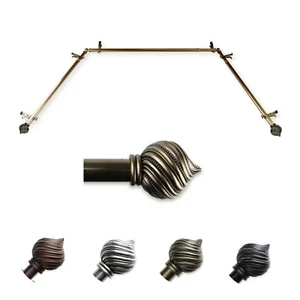Posie 13/16" Bay Window Curtain Rod 20"-36", 38"-72", choose from 4 colors - Picture 1 of 5