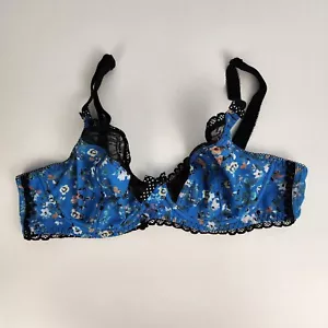 Freya Women's Blue Unlined Underwire Semi Sheer Bra 10DD - Picture 1 of 7