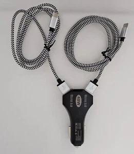 2 Kabel+Zigarettenanzünder 48W Auto Ladegeräte ,KFZ USB A PKW Ladegerät 12V - Bild 1 von 20