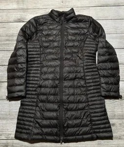 Patagonia Women's Fiona Parka Black Full Zip Duck Down Size Medium Puffer Long - Picture 1 of 9