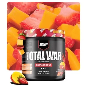 REDCON1 TOTAL WAR PRE-WORKOUT STIM CAFFEINE ENERGY FOCUS 426G STRAWBERRY MANGO - Picture 1 of 1