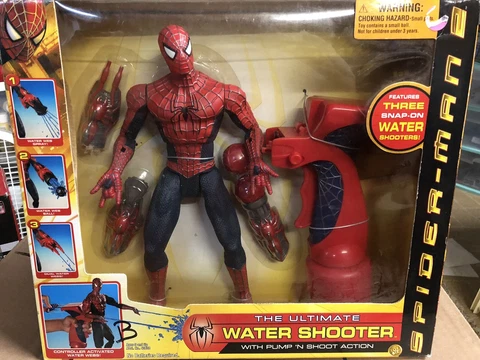 Spider-Man 2 The Ultimate Water Shooter with Pump 'N Shoot 12" Action Figure NIB Cover