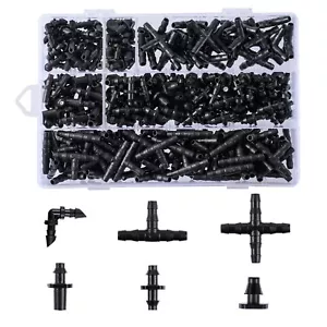 280 Pcs Barbed Connectors Irrigation Fittings Kit,Connectors 1/4''Fittings Kit - Picture 1 of 8