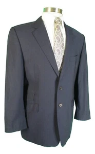 Paul Smith Mens Navy Covert Stripe 2 Btn Wool Suit 40R - Picture 1 of 6