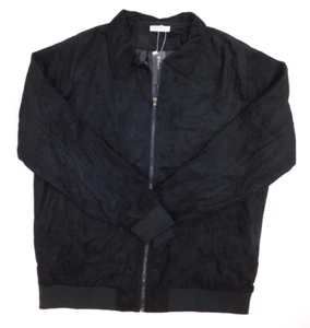 Coofandy Mens Track Bomber Jacket Size L Black NWT - Picture 1 of 10