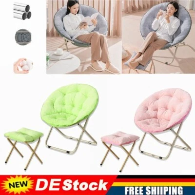 Faux Pelz Stuhl Klappbarer Mondstuhl für Schlafzimmer Schlafzimmer oder Lounge - Bild 1 von 4