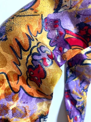 GIANNI VERSACE VINTAGE AÑOS 90 CRASH POP ART CORBATA LETRAS PINTURA CALLE PÚRPURA Foto 1 de 4