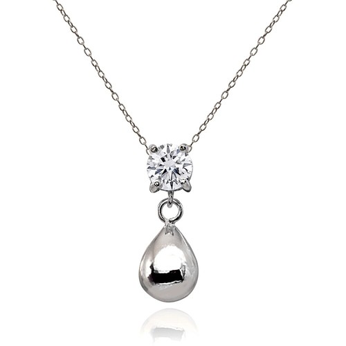 VETEMENTS Collana di perle a forma di pera con zirconi pendenti 6 mm in argento sterling