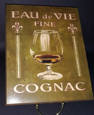 Placa de pared de vino coñac madera 8 por 10 Foto 1 de 3