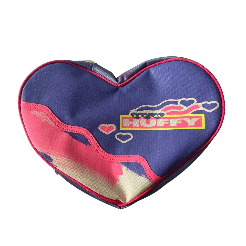 Bolso de manillar de bicicleta Huffy vintage en forma de corazón rosa púrpura 10" de ancho 2" de profundidad Foto 1 de 4