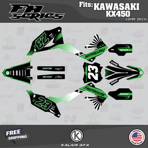 Kit Gráficos para KAWASAKI KX450 (2019-2023) Serie FH - Verde - Imagen 1 de 6