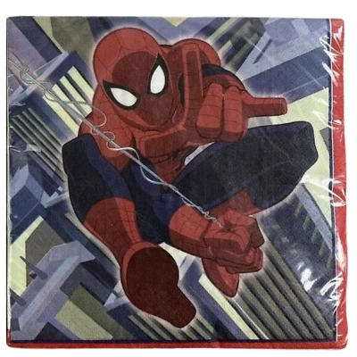 Spider-Man Lunch Box Napkins Birthday Party Decorations Superhero NEW - Image 1 of 2
