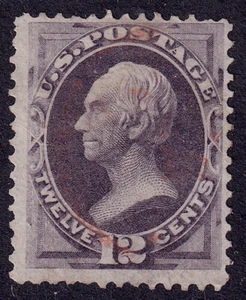 US Scott 151, 1870 Clay, 12c dull violet, FINE USED *Lightly Cancelled* - Bild 1 von 1