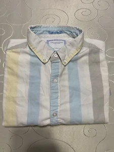 Camisa Denim & Flower Ricky Singh Para Hombre Rayas L Manga Corta Abotonada - Imagen 1 de 7