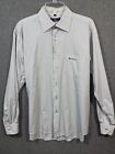 Ben Sherman Original Mens L Long Sleeve Button Up Logo Pocket Striped Shirt MS46