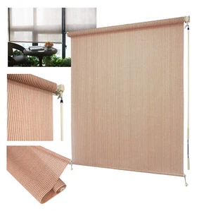 6'W x 8'L Roller Shade Blind Roll up w/ crank For Deck Porch Balcony Patio Light - Picture 1 of 10