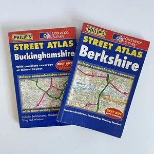 2 Maps Bundle Philip’s Street Atlas with Buckinghamshire & Berkshire - Heathrow - Picture 1 of 6