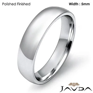 Light Weight 5mm Women Wedding Platinum 950 Band Dome Ring 7.5gram Size 4 - 4.75 - Picture 1 of 4