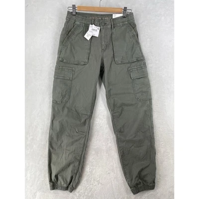 American Eagle Pants Women’s 0 Green Baggy Jogger Green Skater Cargo Relaxed $60 - Image 1 of 4