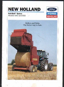 New Holland 640 and 650 Roll-Belt Round Balers Brochure Leaflet - Picture 1 of 1