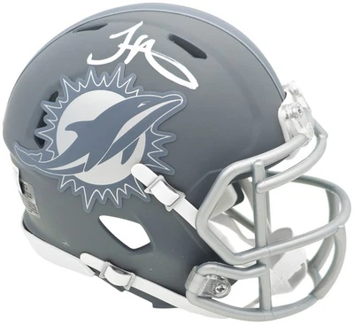 Mini casco de velocidad gris pizarra firmado por Tyreek Hill Miami Dolphins Beckett Wit Foto 1 de 4