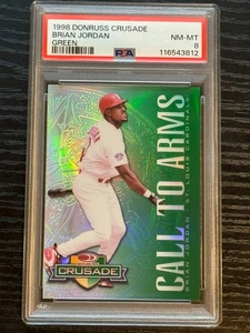 Donruss Crusade Green Brian Jordan 1998/250 PSA casi nuevo-como nuevo 8 (pop:1, superior:9) - Imagen 1 de 2