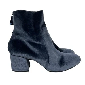 Urban Outfitters Velvet Ankle Boots Blue Heels Women’s Size 8 - Picture 1 of 11