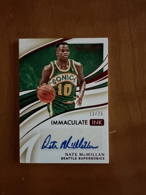 2019 Panini Immaculate Basketball Nate McMillan Immaculate Ink  Auto 13/25 - Image 1 of 2
