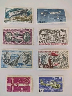 Lot de 30 timbres français anciens Poste Aérienne/Aviation (50's à 70's) - Photo 1/4