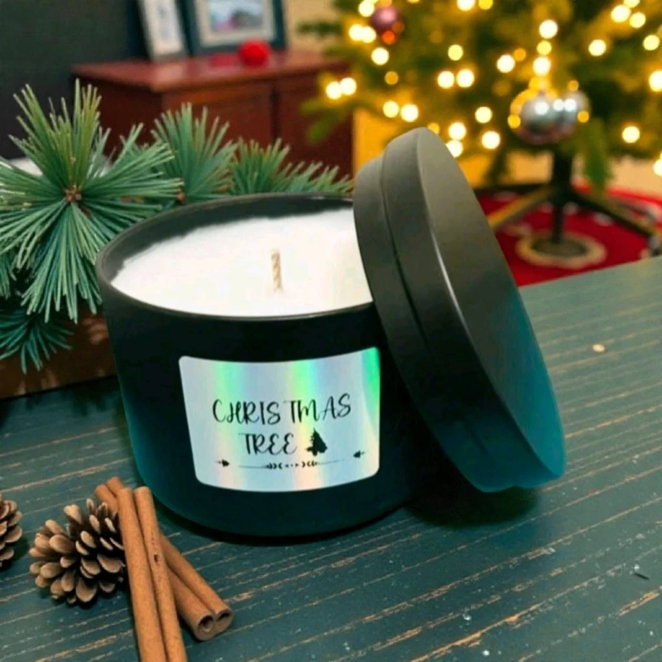 Christmas Tree Scented Candle | Holiday Pine Aroma Long-Lasting Soy Wax - Image 1 of 1