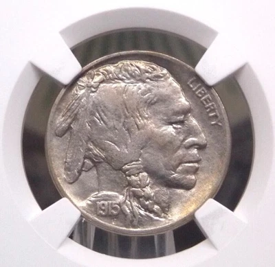 1915 "D" Indian Head BUFFALO Nickel 5c NGC AU58 #011 About Uncirculated ECC&C - Image 1 of 4