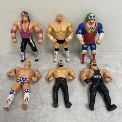Комплект фигурок рестлеров WWF Just Toys Bend 'Ems 1994 — Hart, Doink, Austin+ - Изображение 1 из 4