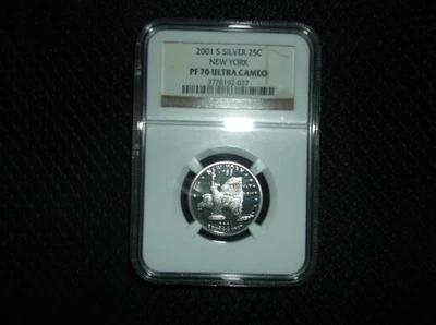 2001 S Silver New York State Quarter NGC PF 70 Ultra Cameo. - Image 1 of 4