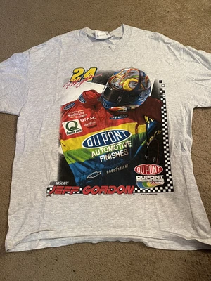 CAMISETA GRIS VINTAGE NASCAR JEFF GORDON DUPONT 1998 L HECHA EN EE. UU. Foto 1 de 4
