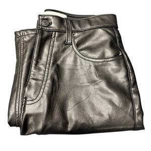 Abercrombie + Fitch Pants Womens 4 / 27 Faux Leather 90's Straight Ultra Hi Rise - Picture 1 of 9