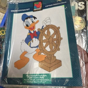 CAPTAIN DONALD DUCK Cross Stitch Kit Sealed 36005 Mickey Unlimited Disney OOP - Picture 1 of 6