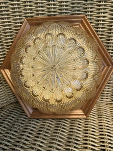 Deckenleuchte mit Holzrahmen, Massive Leuchten, Vintage, 70/80er Jahre - Bild 1 von 17