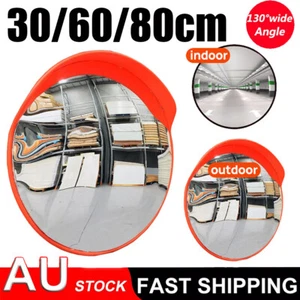 30/60/80cm Outdoor Round Convex Mirror Blind Spot Safety Mirror Traffic Driveway - Picture 1 of 16