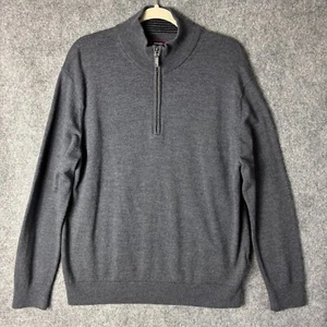 Untuckit Sweater Men's XL Dark Gray Merino Wool 1/4 Zip Pullover Regular Fit - Bild 1 von 10