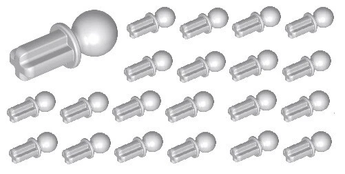 ☀️NEW LEGO 20x Light Bluish Gray Technic Axle 1L with Tow Ball - Image 1 of 1